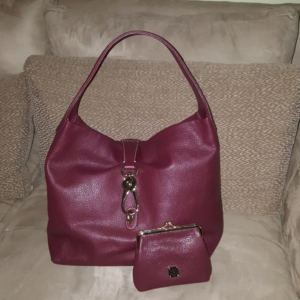 Dooney and Bourke Bordeaux Logo Lock Hobo